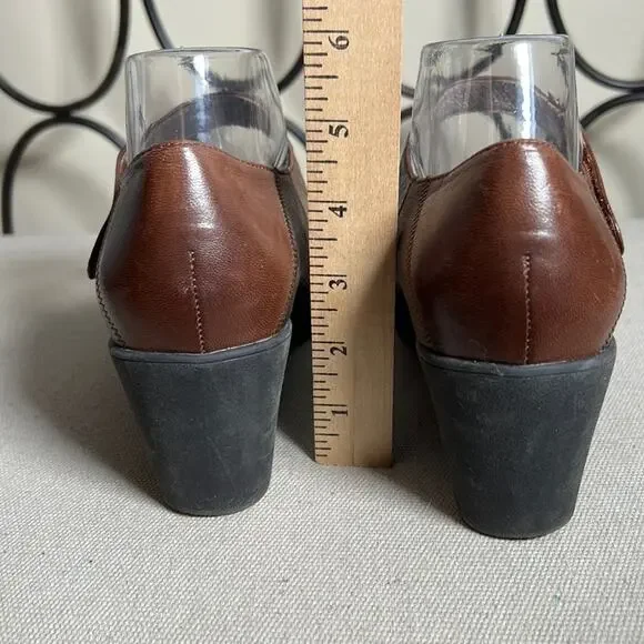 Abeo Ginger brown 2-tone leather Mary Jane wedge shoes academia 8.5 narrow - Picture 4 of 11